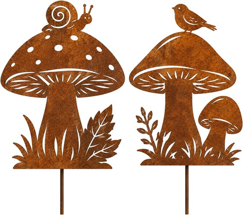 Gartenstecker metall pilz - gartenstecker,