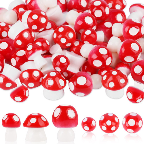 100 stück mini pilze deko - mini, 3
