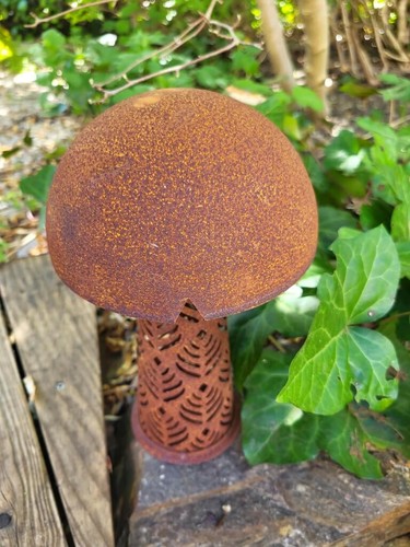 Edelrost teelichthalter pilz - teelichthalter,