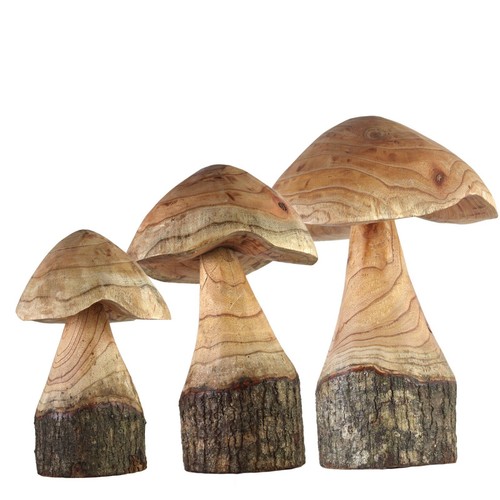 Holzpilz deko set mit - set, 3